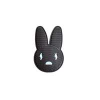 Patch en caoutchouc PVC souple en forme de lapin personnalisé, badge animal 3D à coudre pour vêtements et sacs d'enfants