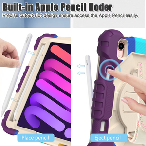 Funda resistente para niños para <span class=keywords><strong>iPad</strong></span> <span class=keywords><strong>Mini</strong></span> 6 8,3 pulgadas/<span class=keywords><strong>Mini</strong></span> 7th Gen 2024 con portalápices correa de hombro de <span class=keywords><strong>mano</strong></span> funda para tableta a prueba de golpes - Product Image 4