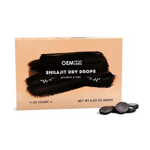 Shilajit Pure Himalayan Organic Dry Drops Comprimés 100% Supplément naturel pur de Shilajit avec oligo-éléments et acide fulvique