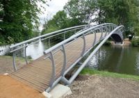 Puente de Acero prefabricado para uso en exteriores, estructura de acero para caminar