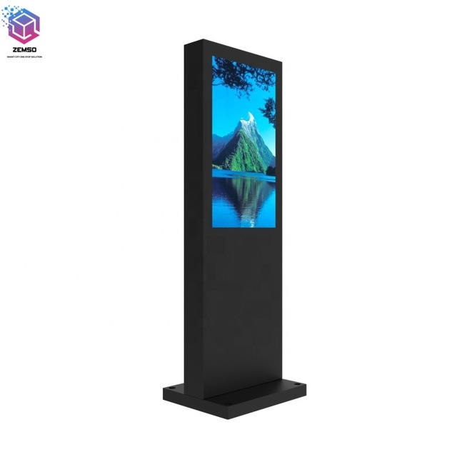 Outdoor Single Side Advertising Display LCD Digital Signage 32inch 3000nits Floor Stand Kiosk for Outdoor Advertising