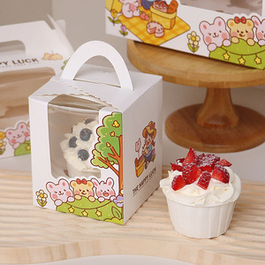 Bán buôn tùy chỉnh 2 4 6-Piece kraft giấy Ổ trứng Tart tông mini bánh bao bì hộp với cửa sổ và xử lý - Product Image 4