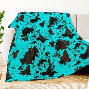Coperta in pile stampata color verde acqua, blu ciano, leggera e morbida, per tutte le stagioni, regalo per compleanno, Natale, <span class=keywords><strong>Pasqua</strong></span> - Product Image 1