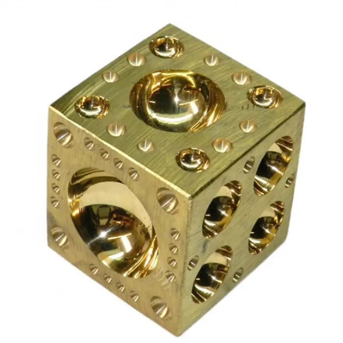 High quality CNC Machined brass Block Dome Block Porous Cube by your design