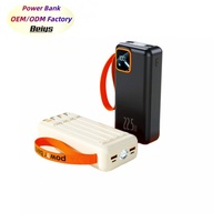 Batteries externes grande capacité 30000mAh avec 4 câbles, lumière d'urgence, charge rapide PD 22.5W, chargeur portable, affichage numérique intelligent
