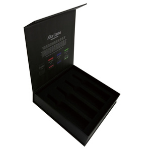 Rigid Magnetic Gift Box For Wine Bottle And Glass Cup With Black PE Foam - Product Image 6