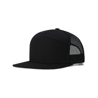 Casquette Trucker en Sergé de Coton à 7 Panneaux pour Adulte, Qualité Supérieure, Personnalisable OEM, Visière Plate, Broderie de Logo Personnalisée, Vente en Gros