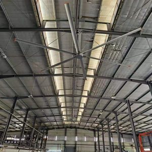 Ventilateur de plafond pour salle de sport, 5 pales en aluminium, 220V/380V, faible bruit, commande centralisée, couleur argent/noir, permanent - Product Image 3