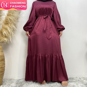 65310 #   Elegante Vestido de Noche de Satén con Estampado Brillante, Cuello Redondo, Puños Elásticos, Parte Inferior Plisada y Bolsillos Laterales, Vestido de Moda para Mujer - Product Image 1