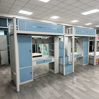 Lit superposé en métal avec bureau et armoire, idéal pour dortoirs étudiants et appartements, lit de personnel avec table d'étude pour dortoir