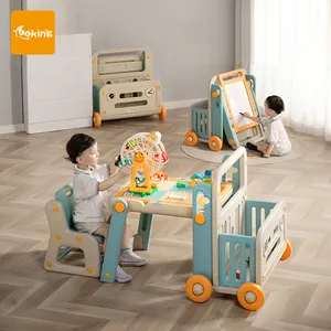 多功能可爱幼儿园儿童绘图桌椅套装客厅家具积木板绘图玩具