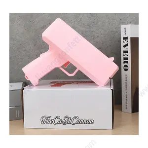 Máquina de personalización de papel, juguete de disparo de superdólar rosa, 100 efectivo, para fiesta, pulverizador dorado, pistola de dinero para lluvia