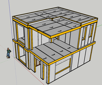 Plan6070 Maison Modulaire Flexible de 104 m² sur 2 Étages, Cottage Résidence Moderne Préfabriquée de 3 Chambres et 3 Salles de Bain, Duplex Villa Prête à l'Emploi