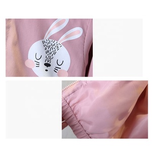 Manteau à capuche avec oreilles de lapin pour fille, veste coupe-vent à la mode pour enfant de 1 à 6 ans, printemps et automne - Product Image 5
