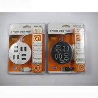Hub USB 2.0 Circular de Alta Velocidad WFYEAR de 60 cm con 8 Puertos, Adaptador de Expansión, en Stock, para Laptop, Notebook, PC