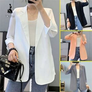 เสื้อคลุมเบลเซอร์แขนยาวสำหรับผู้หญิง YZ รุ่นซัมเมอร์ ผ้าบาง ทรงเข้ารูป สวมใส่สบาย เหมาะสำหรับใส่ทำงานหรือใส่ลำลอง - Product Image 4