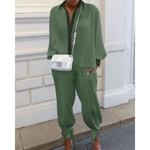 Women's <b>Sexy</b> Knitted Hand-crocheted Fringed Asymmetric Top and Pants Fashion Casual 2-piece <b>Set</b> Fashion - Product Image 5