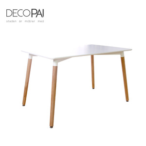Nordique Moderne Café Restaurant Pas Cher jambes En Bois De Hêtre MDF Table Rectangle Table À Manger Ensemble - Product Image 3