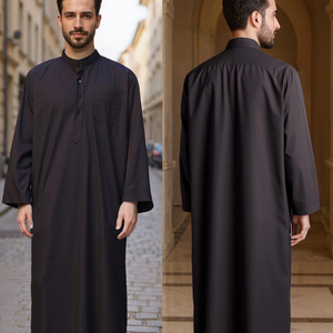 Bán buôn cao cấp phong cách jubba QATAR thobe rắn màu người đàn ông jubah AL <span class=keywords><strong>Arabic</strong></span> hồi giáo thobe Dubai hồi giáo Dubai người đàn ông - Product Image 1