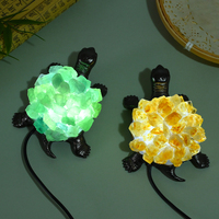 Lampe en forme de tortue en cristal d'améthyste naturel, faite à la main en usine, pour cadeau