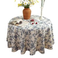 Nappe en Polyester Moderne Rétro Bleu à Imprimé Floral Couverture de Table Basse Petite Taille Technique Tissée Vente en Gros de Marque
