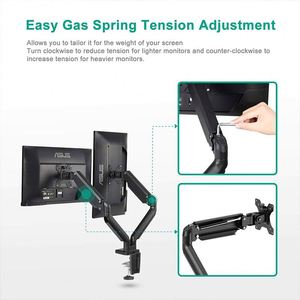 Wholesale Dual Monitor Stand with Gas Spring <b>Desktop</b> Arm TV Sizes 13"-27" in Stock - Product Image 4
