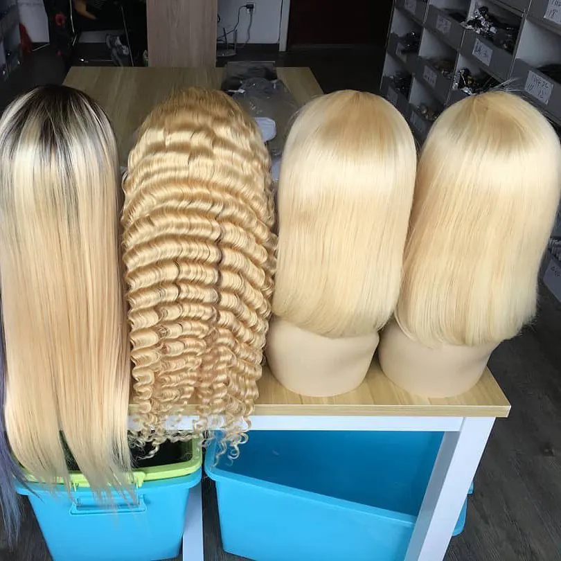 Braziliaanse 360 Kant Menselijk Haar Pruik 100% Menselijk Haar Blonde 613 Full Lace Pruik Met Baby Haar Full Lace Pruik Verkoper