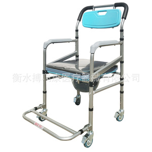 <b>Height</b> <b>Adjustable</b> Commode Chair Foldable With Wheels Toilet Seat For Bathroom Safety Equipment ZBY-TG - Product Image 3