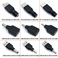Adaptateur d'alimentation USB mâle vers femelle, prise de charge DC mâle 3.5*1.35mm 4.0*1.7 5.5*2.1 2.5 pour ordinateur portable, protection OTP