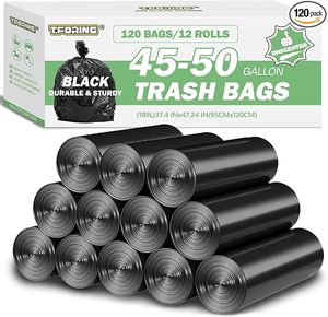 Black Garbage <b>Bags</b> HDPE Disposable Household Waste <b>Bag</b> 45-50 <b>Pack</b> - Product Image 6