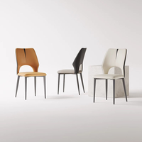 Chaise de salle à manger scandinave moderne, cadre en bois de luxe, siège rembourré, pieds en métal pour la maison, l'hôtel, le restaurant, l'école