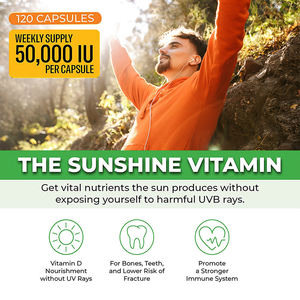 OEM Etiqueta Privada vegano hueso dientes y sistema inmunológico compatible con pastillas saludables suplemento dietético 5000iu vitamina D3 cápsulas - Product Image 5