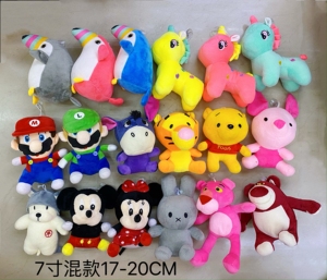 Fabrika Çıkışı Ucuz 17-22cm Pençe Makinesi Peluş Oyuncaklar Vinç Makinesi Otomat Oyuncakları Peluş 7 inç Hayvan Dolması Oyuncak Bebek - Product Image 2