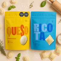 Sachet personnalisé imprimé pour pâtes surgelées, pochette verticale refermable avec fermeture éclair, film laminé mat de qualité alimentaire avec impression HD