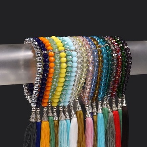 100 colori casuali Stock 33 perline cristallo Rondelle <span class=keywords><strong>Tasbih</strong></span> con perline rosario preghiera nappa per religiosi musulmani - Product Image 2