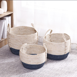 Panier de balle de maïs tissé à la main durable bac de rangement écologique naturel fait à la main décor à la maison du Vietnam - Product Image 2