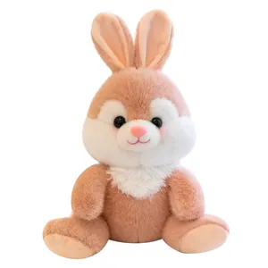 Kunden spezifisches Plüsch Soft Girl Geschenk Bunny Toys braun weiß rosa Gefüllte Kaninchen Spielzeug Weihnachts geschenk