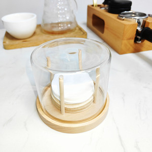 กล่องเก็บกระดาษกรองพร้อมฐานไม้และฝาแก้วสำหรับอุปกรณ์ชงกาแฟ - Product Image 1