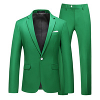 Nouveau costume d'affaires deux pièces slim pour homme en laine respirante, couleur unie, col cranté, simple boutonnage