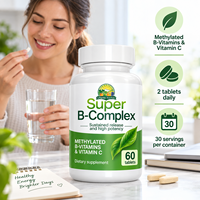 Comprimés Super Complexe B à Libération Prolongée - Vitamines B Méthyliées 5-MTHF Folate & Méthyl B12 - Meilleures Ventes