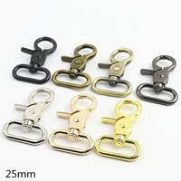 Boucle à ressort en alliage de zinc doré de 25mm, pivotant pour sac, porte-clés, sangle de sac à main avec design en métal durable