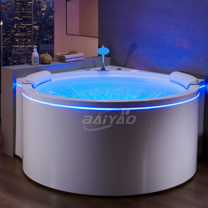 Bañera Semicircular <span class=keywords><strong>de</strong></span> <span class=keywords><strong>1</strong></span>.5 Metros con Luces LED, Diseño Nuevo, Apta para Familias <span class=keywords><strong>de</strong></span> 2 Personas, Jacuzzi con Hidromasaje - Product Image 1