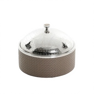 Leather Finished Metal Hotpot Premium Quality Handmade casserole Top Selling Designer New Metal Food <b>Warmer</b> - Product Image 1