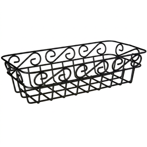 Luxury Black Metal Wire <b>Storage</b> <b>Basket</b> Decorative Scroll Design Organizer <b>Basket</b> for Kitchen Bathroom Pantry Countertop Fruit Br - Product Image 1