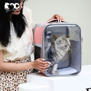 Échantillon gratuit fenêtre transparente respirant pliable approuvé par la compagnie aérienne sac à dos de transport pour animaux de compagnie avec grande ouverture entrée facile - Product Image 4