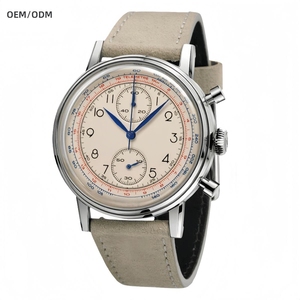 Reloj OEM con Logotipo Personalizado, Reloj de Cuarzo Clásico con Cronógrafo VK61 Japonés, Correa de Cuero Vacuno, Relojes de Cuarzo Vintage para Hombre - Product Image 3