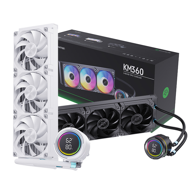SNOWMAN 360mm Lightless AIO Water Cooling for CPU LCD 3pin/4pin PWM Fluid Bearing Quiet Operation Low Vibration Leak Proof