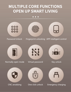 Vente en gros de serrure intelligente biométrique à empreinte digitale de haute sécurité bouton à <span class=keywords><strong>loquet</strong></span> unique compatible WiFi pour nuage de porte en acier, verre et aluminium - Product Image 5