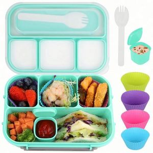 Custom Wholesale BPA-Free PP 1000ml 4-<b>Compartment</b> Thermal Leakproof Insulated Microwavable Durable Kids School <b>Lunch</b> <b>Box</b> Set - Product Image 6
