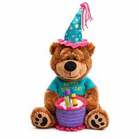 Peluche Ours en Peluche Mignon pour Anniversaire, Design T-Shirt Joyeux Anniversaire avec Gâteau, Cadeau de Fête pour Enfants, Animal en Peluche Prix de Gros